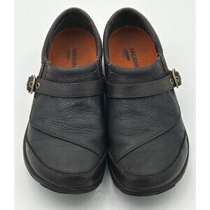 Merrell Shoes Women's 8.5 Leather Slip-On Clogs Espresso Brown Comfort Shoes